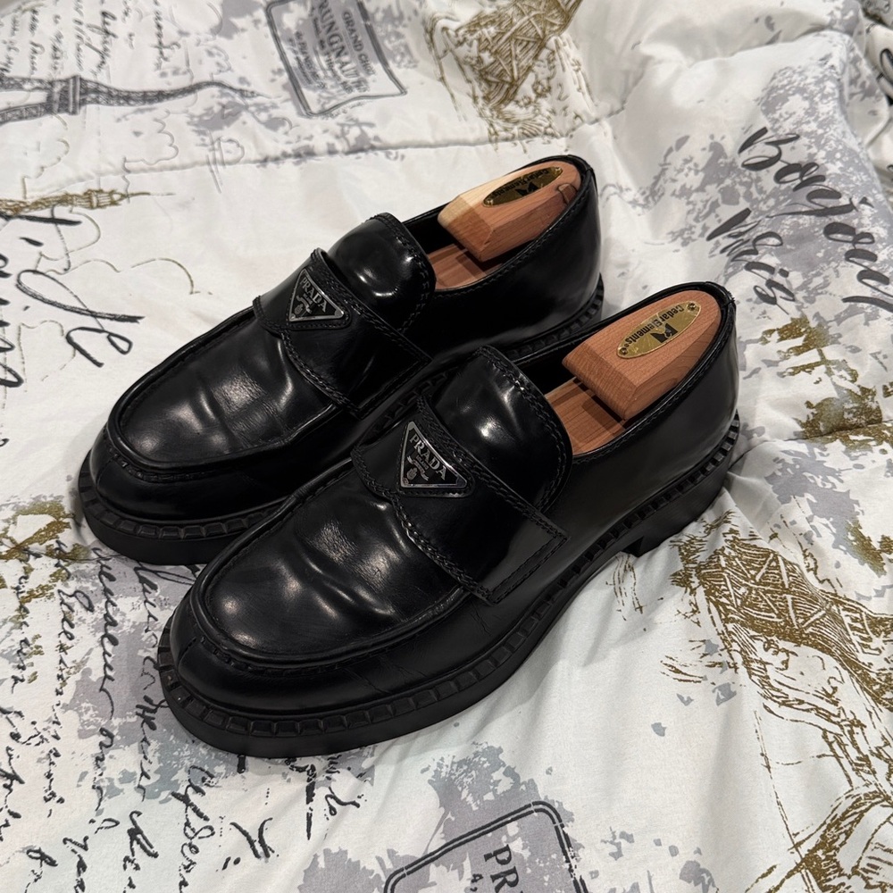Prada Black Leather Loafers